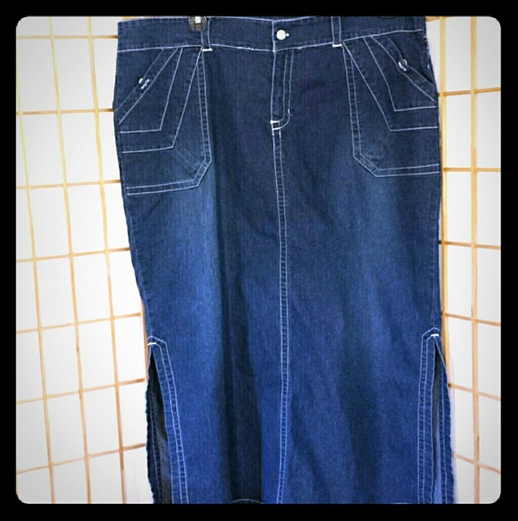 long blue jean skirts for sale